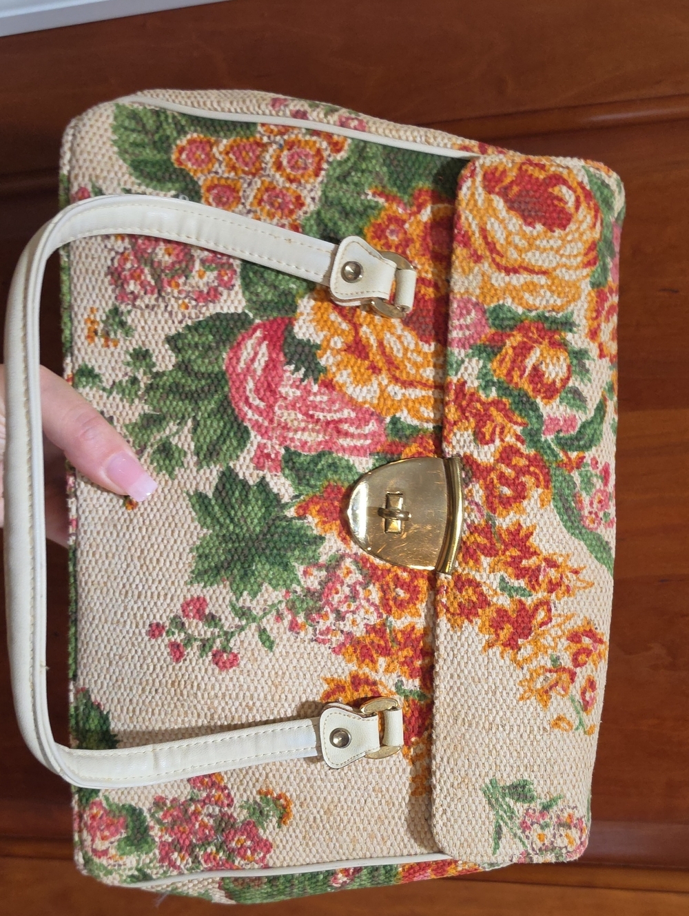 Vintage 60s 70s RONAY TAPESTRY carpet bag